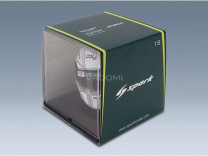 Stilo Helmet Aston Martin AMR23 Aramco Cognizant No. 18 Lance Stroll Japan GP 2023 Spark Model 1:5 scale helmet - original packaging