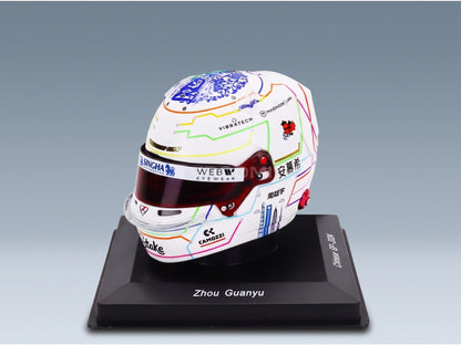 Bell Helmet Guanyu Zhou Stake Kick Sauber No. 24 China GP 2024 Spark Model 1:5 scale helmet - front three-quarter view
