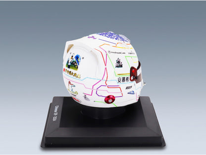Bell Helmet Guanyu Zhou Stake Kick Sauber No. 24 China GP 2024 Spark Model 1:5 scale helmet - rear three-quarter view