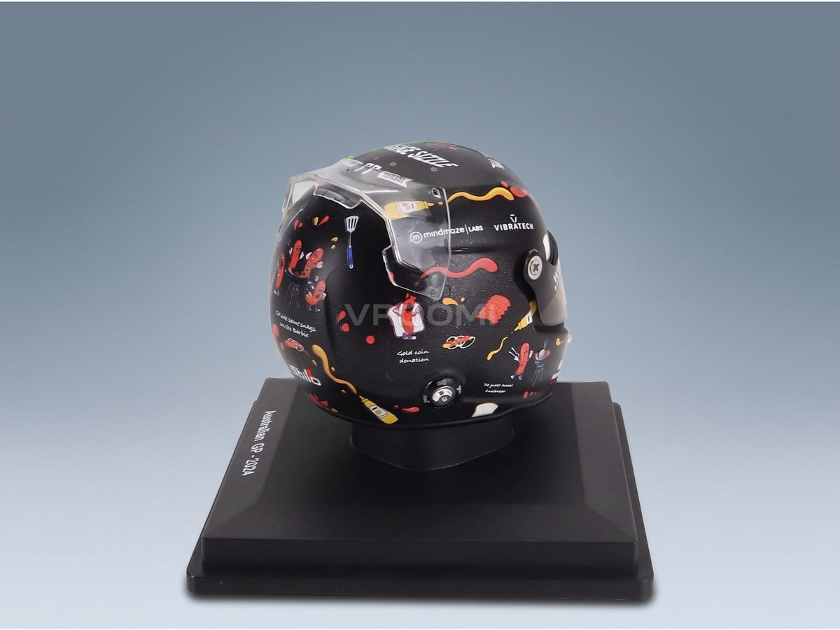 Bell Helmet Valtteri Bottas Stake Kick Sauber No. 77 Australian GP 2024 Spark Model 1:5 scale helmet - rear three-quarter view