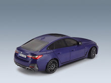 BMW 4-Series i4 M50 (G26) 2022 Matt Blue Minichamps 1:18 scale model - rear three-quarter view