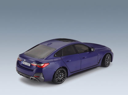 BMW 4-Series i4 M50 (G26) 2022 Matt Blue Minichamps 1:18 scale model - rear three-quarter view