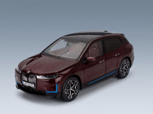 BMW iX SUV 2023 Red Minichamps 1:18 scale model - front three-quarter view
