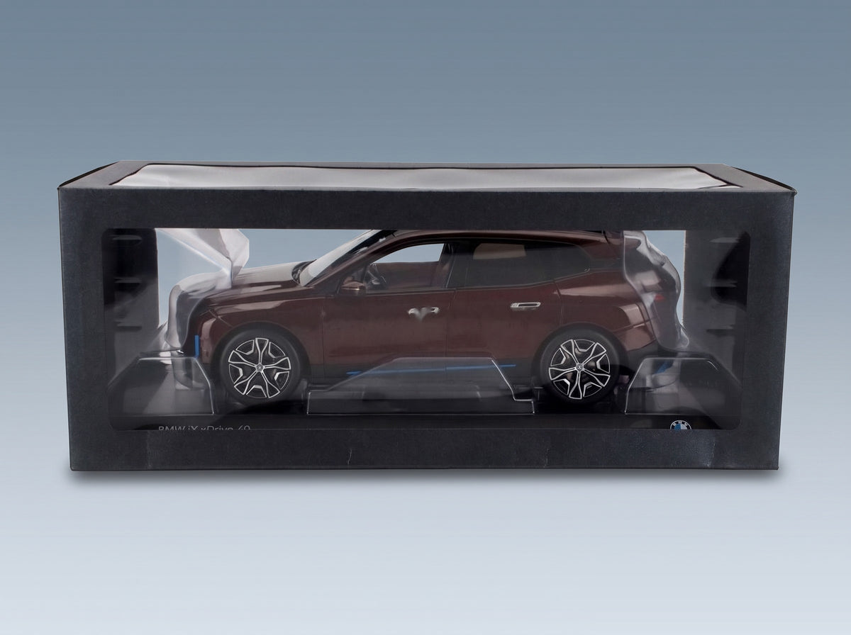 BMW iX SUV 2023 Red Minichamps 1:18 scale model - original packaging