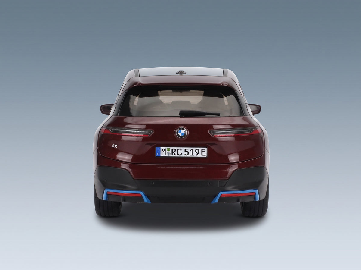 BMW iX SUV 2023 Red Minichamps 1:18 scale model - rear view