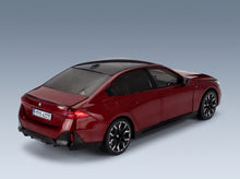 BMW i5 M50 (G60) 2023 Rosso Fuoco Minichamps 1:18 scale model - rear three-quarter view