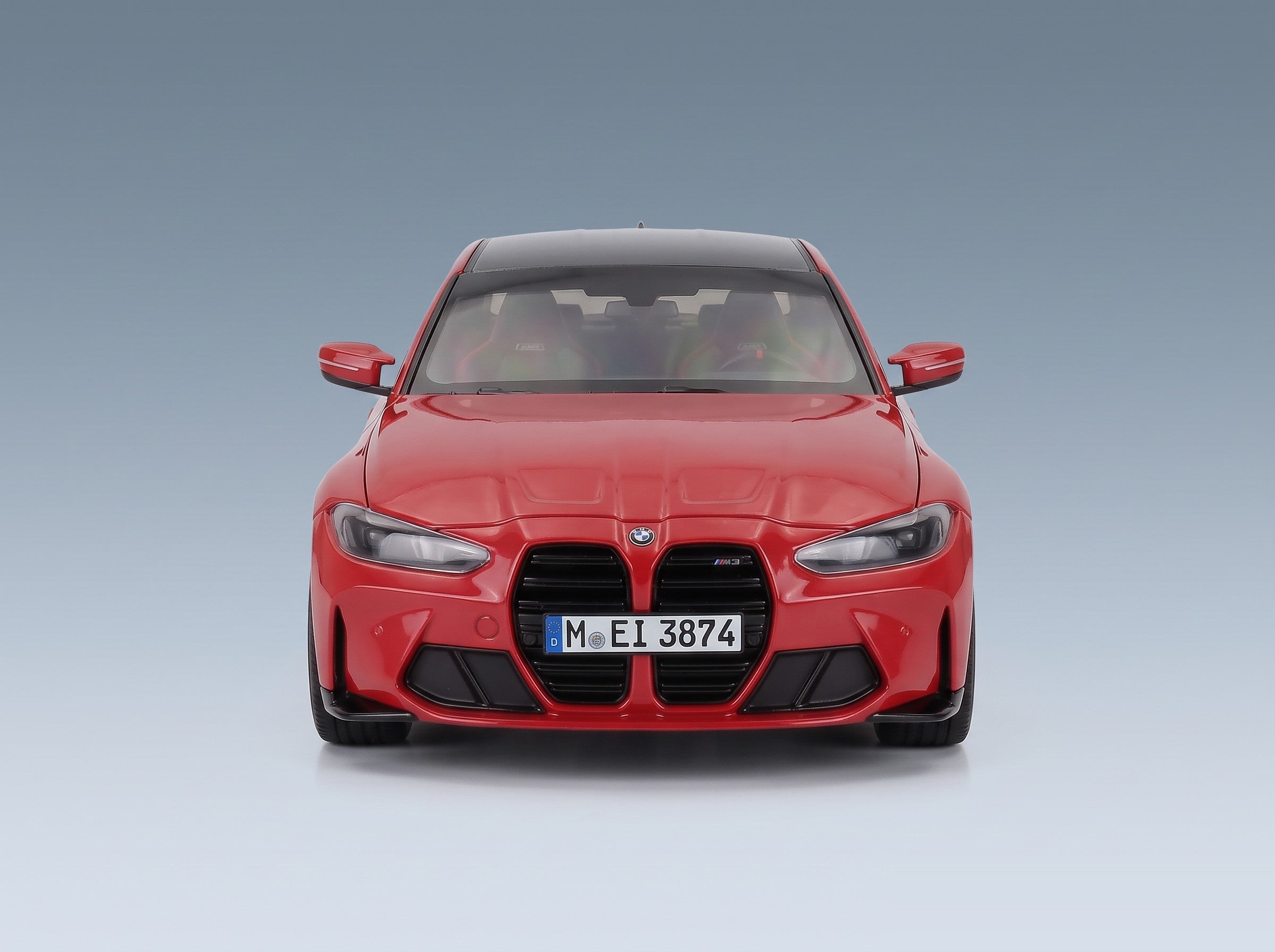 BMW 3 Series M3 G80 2023 Toronto Red Minichamps 1:18 scale model - front view