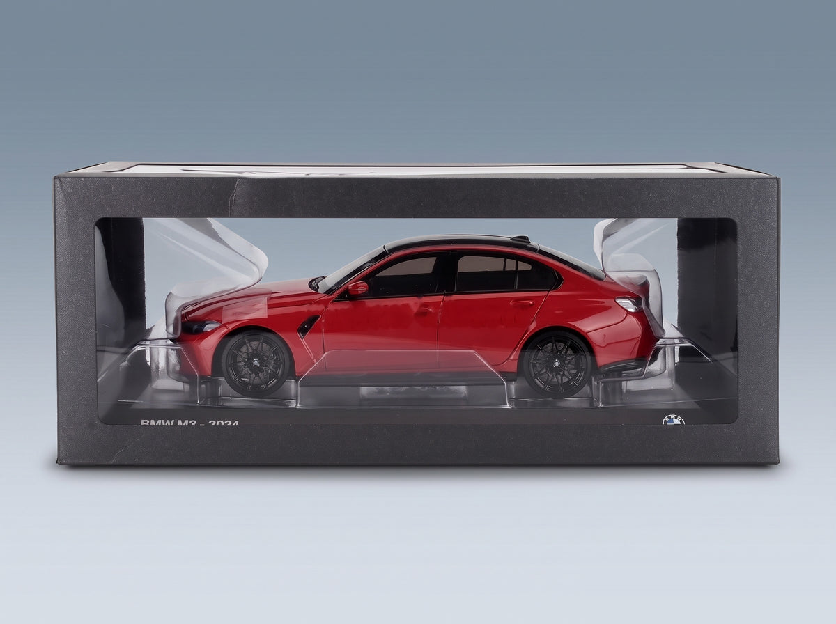BMW 3 Series M3 G80 2023 Toronto Red Minichamps 1:18 scale model - original packaging