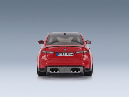 BMW 3 Series M3 G80 2023 Toronto Red Minichamps 1:18 scale model - rear view