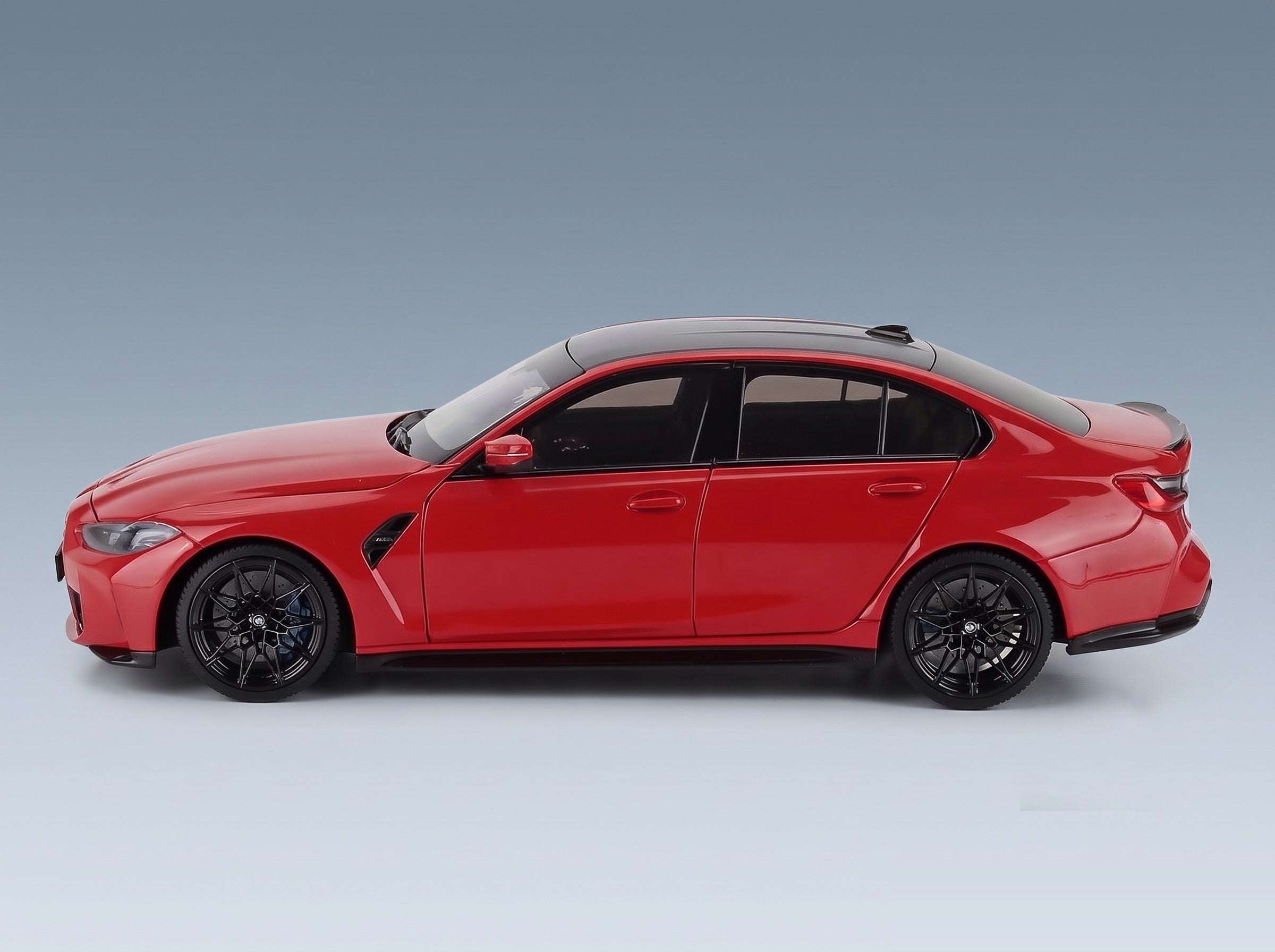 BMW 3 Series M3 G80 2023 Toronto Red Minichamps 1:18 scale model - side view