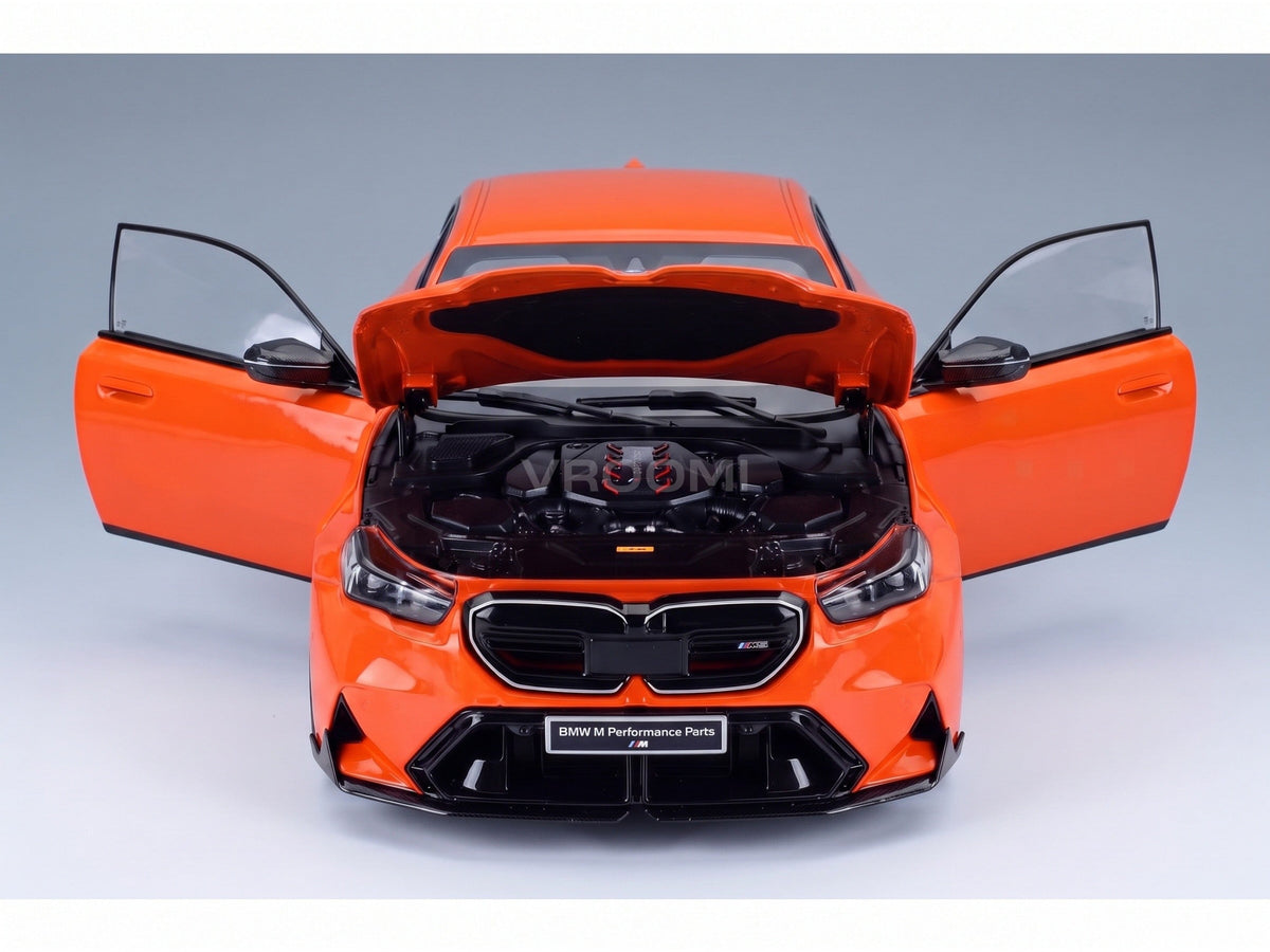 BMW - 5-SERIES M5 PERFORMANCE PARTS (G99) TOURING SW STATION WAGON 2024 - ORANGE BLACK scale model - engine bay
