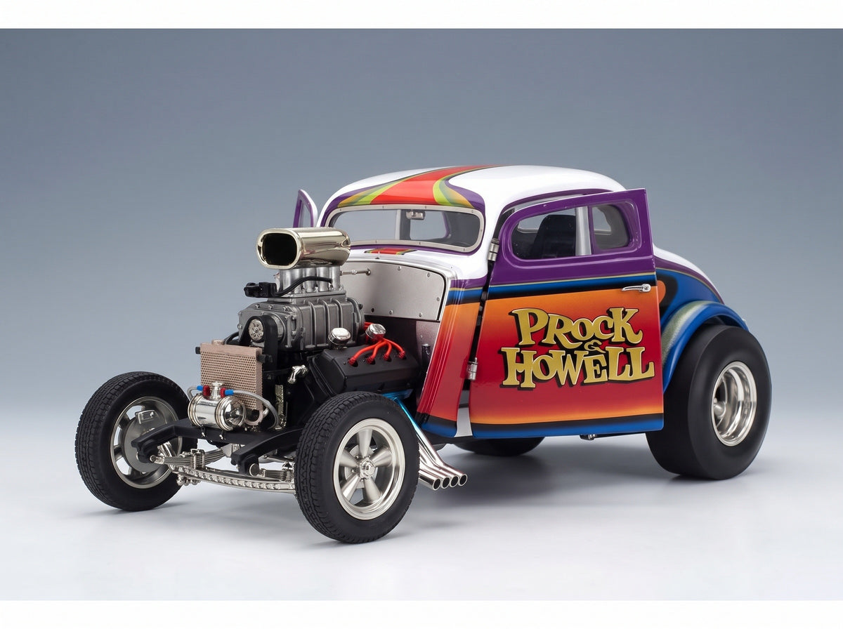 FORD USA - WILLYS GASSER PROCK & HOWELL 1933 - BLUE COPPER WHITE scale model - engine bay
