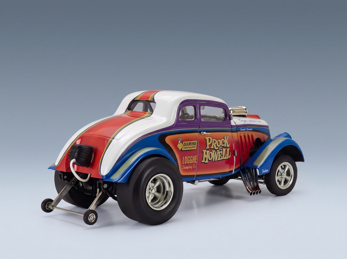 FORD USA - WILLYS GASSER PROCK & HOWELL 1933 - BLUE COPPER WHITE scale model - rear three-quarter view