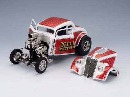 FORD USA - WILLYS GASSER NITRO METHANE 1933 - WHITE COPPER scale model - opening parts