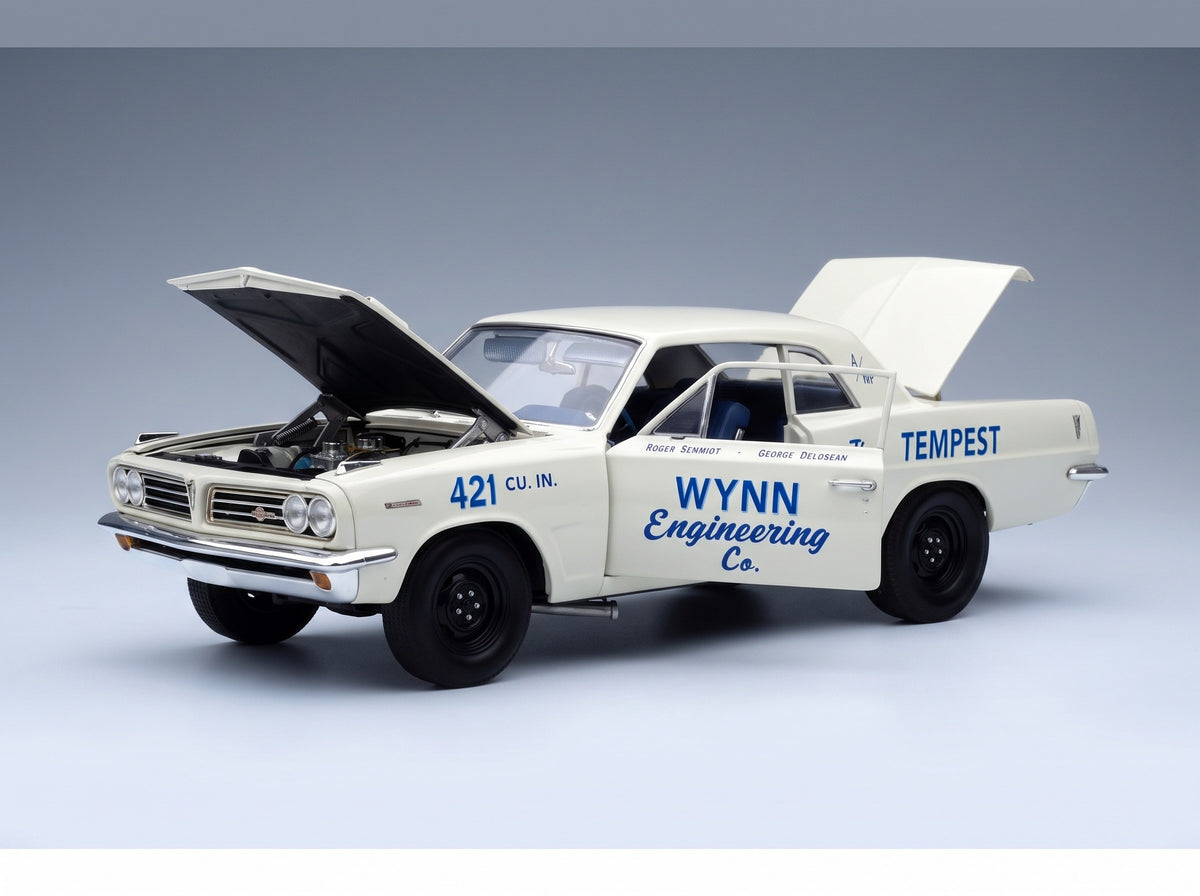 PONTIAC - TEMPEST SUPER DUTY WYNN ENGINEERING RACING 1963 - WHITE scale model - opening parts