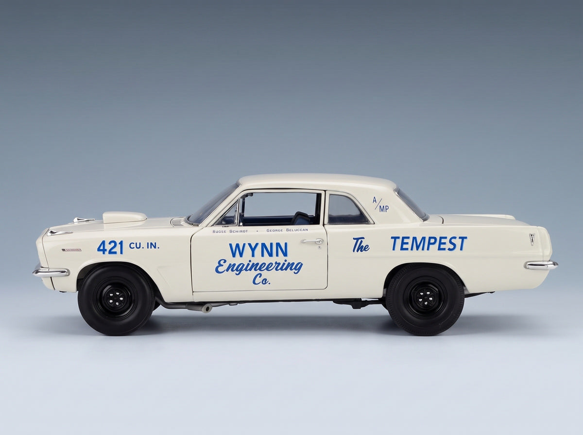 PONTIAC - TEMPEST SUPER DUTY WYNN ENGINEERING RACING 1963 - WHITE scale model - side view