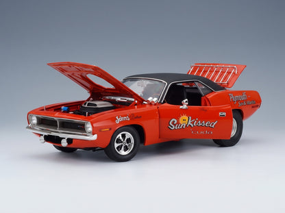 PLYMOUTH - BARRACUDA HEMI SUN KISSED CUDA 1970 - ORANGE BLACK scale model - opening parts