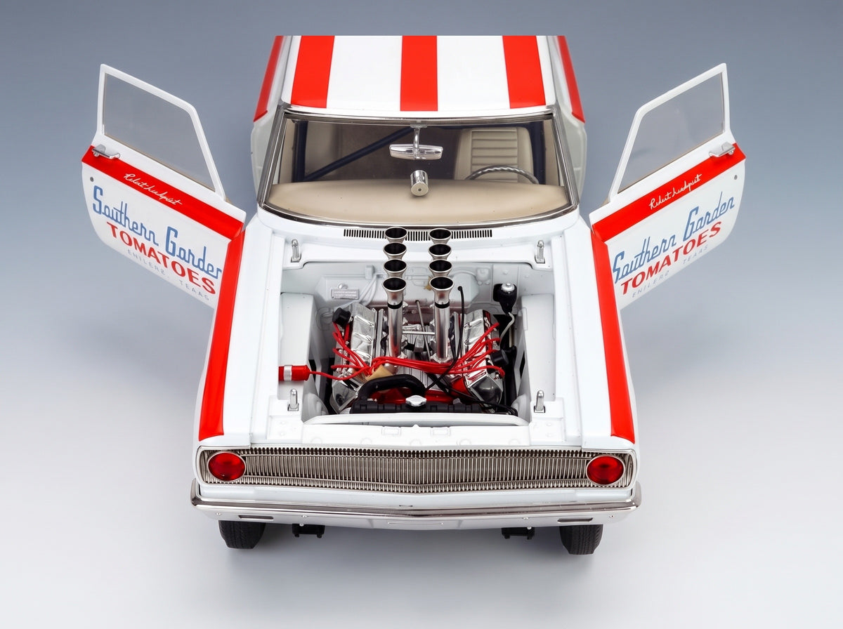 DODGE - CORONET AWB MR. TOMATO RACING 1965 - WHITE RED scale model - engine bay