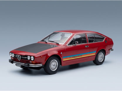 Alfa Romeo Alfetta 2000 GTV Turbodelta 1979 Red Black KK Scale 1:18 scale model - front three-quarter view