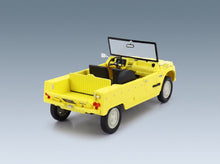 Citroën Méhari 1970 Yellow Black Norev 1:18 scale model - rear three-quarter view