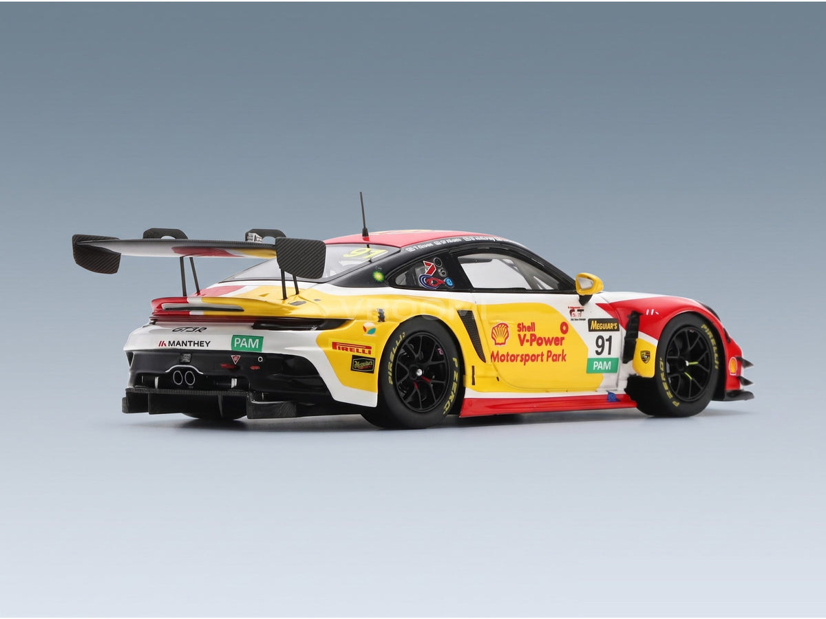 Porsche 911 GT3 R The Bend Manthey EMA No. 91 Heinrich Y. Shahin S. Shahin Schuring 1st Pro-Am Bathurst 12H 2025 Spark Model 1:43 scale model - rear three-quarter view