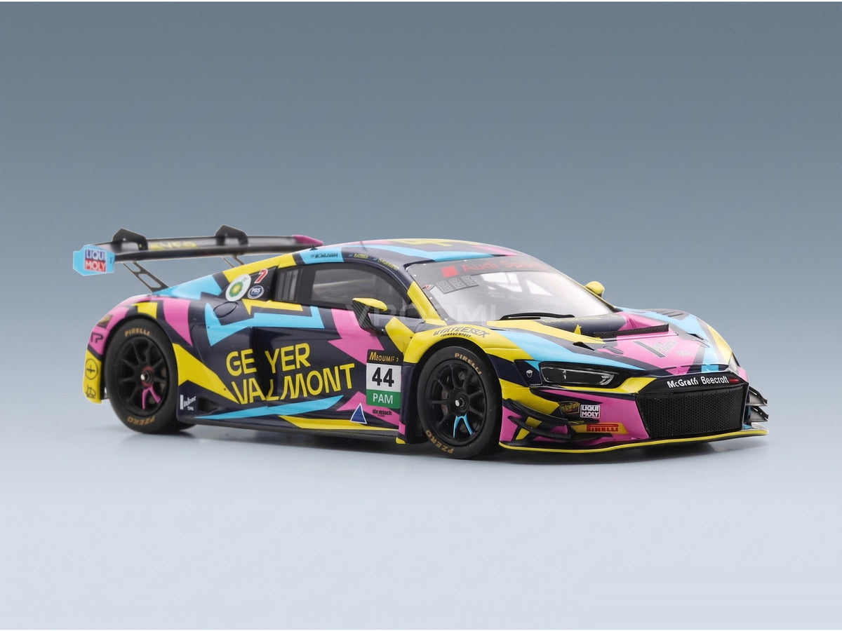 Audi R8 LMS GT3 EVO2 Team Audi Geyer Valmont Racing No. 44 Scott Andrews Sergio Pires Marcel Zalloua 12h Bathurst 2025 Spark Model 1:43 scale model - rear three-quarter view