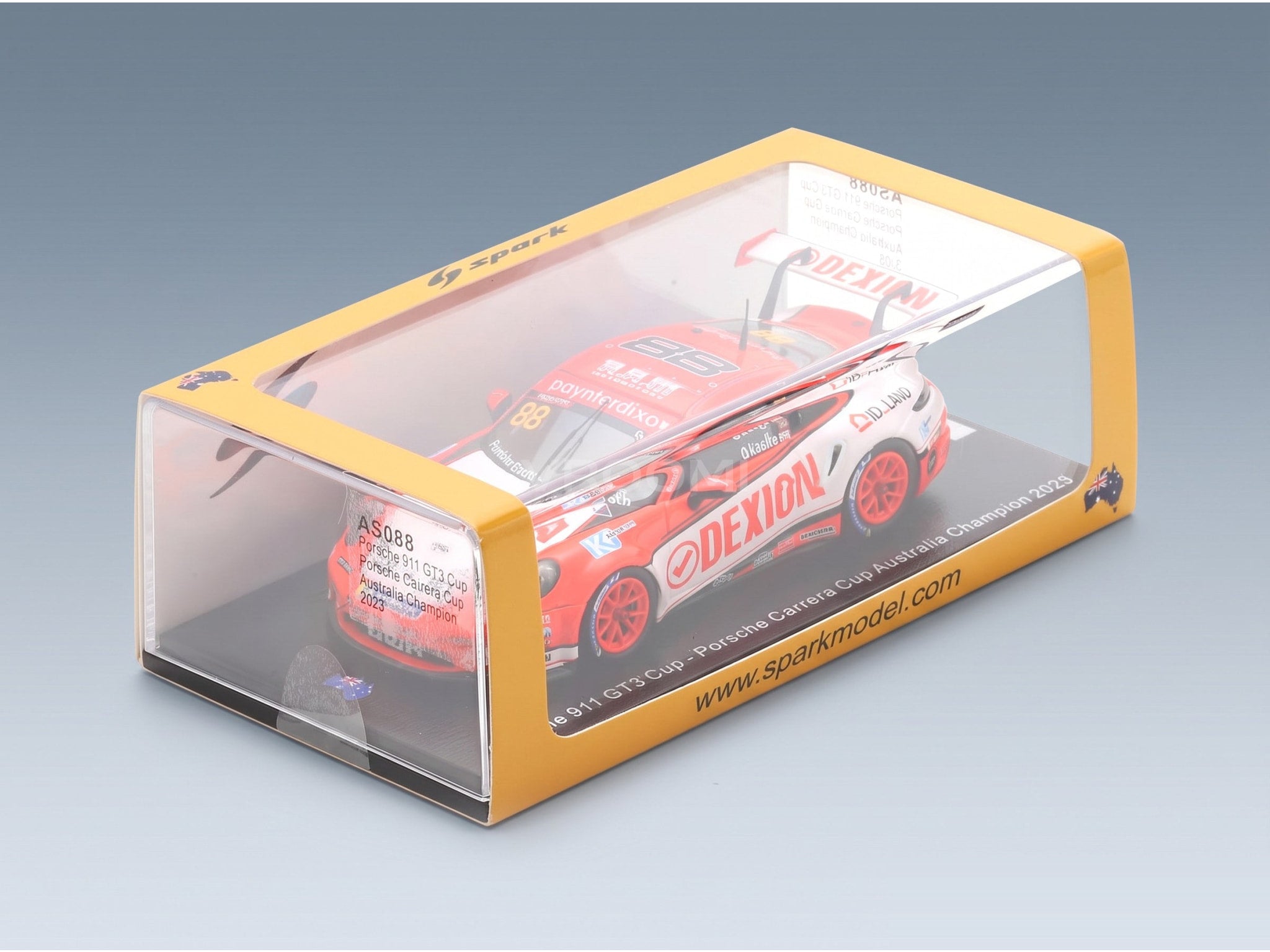 Porsche 911 992 GT3 Porsche Carrera Cup Australia No. 88 Dylan O'Keeffe Champion 2025 Spark Model 1:43 scale model - original packaging