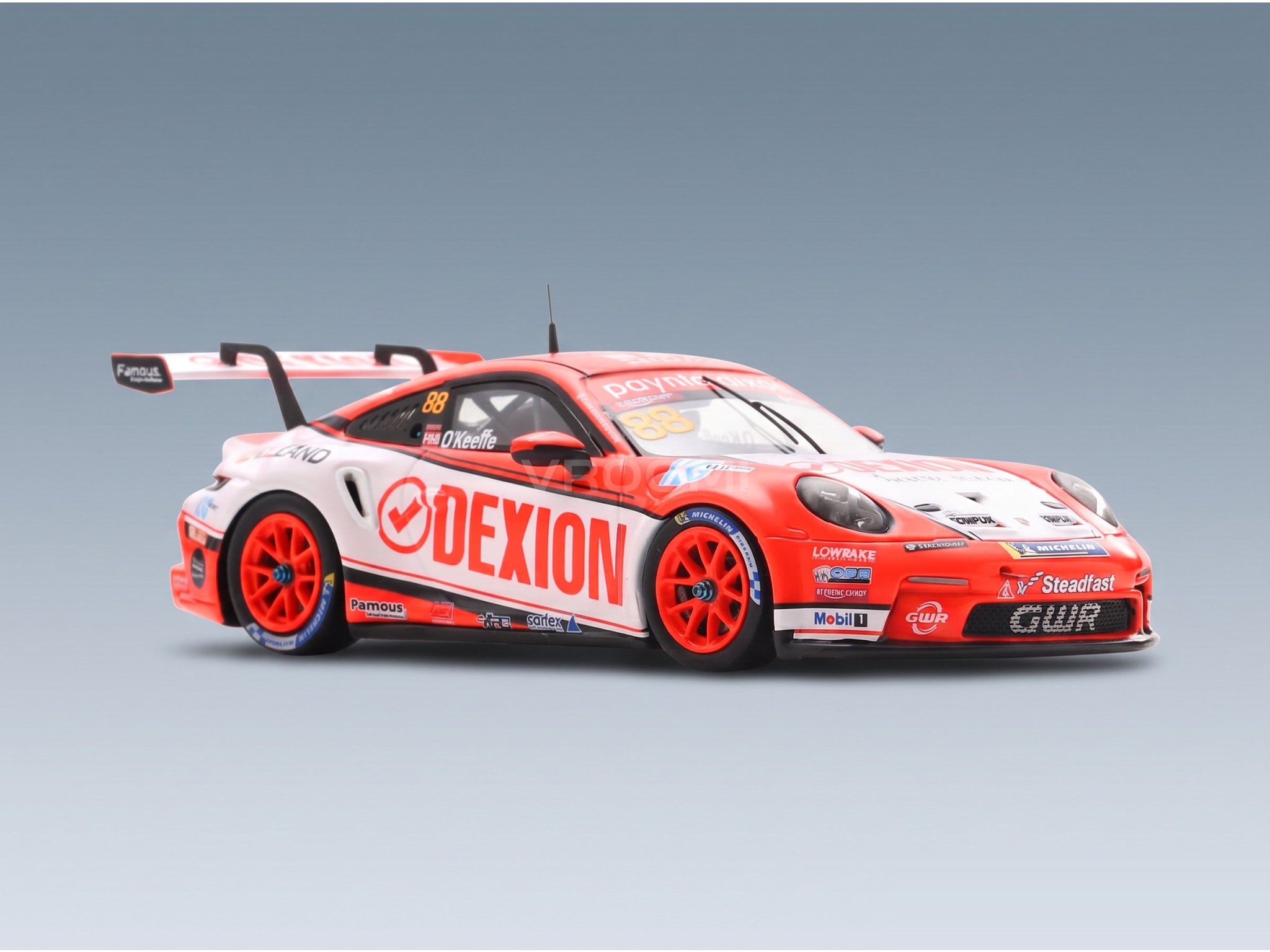 Porsche 911 992 GT3 Porsche Carrera Cup Australia No. 88 Dylan O'Keeffe Champion 2025 Spark Model 1:43 scale model - side view