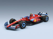 Ferrari SF-24 Scuderia Ferrari No. 55 Carlos Sainz 5th Miami GP 2024 with Showcase BBR Models 1:18 scale model - front three-quarter view