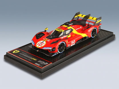 Ferrari 499P AF Corse No. 50 Launch Edition 2022 BBR Models 1:43 scale model - front three-quarter view on display base