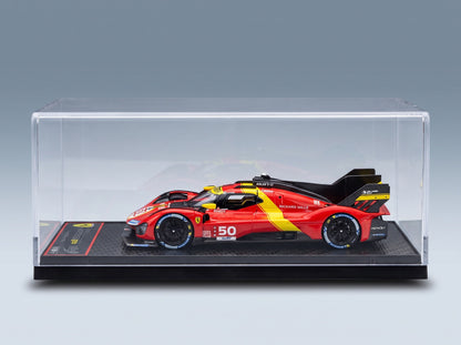 Ferrari 499P AF Corse No. 50 Launch Edition 2022 BBR Models 1:43 scale model - side view in display case