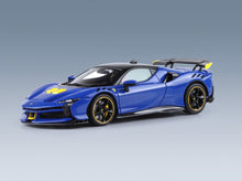 Ferrari SF90 XX Stradale 2024 Azzurro Dino Black Yellow BBR Models 1:43 - front three-quarter view