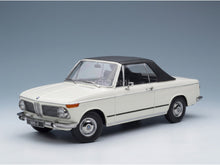 BMW 1600-2 Cabriolet 1968 White with Removable Soft-Top KK Scale 1:18 scale model - front three-quarter view