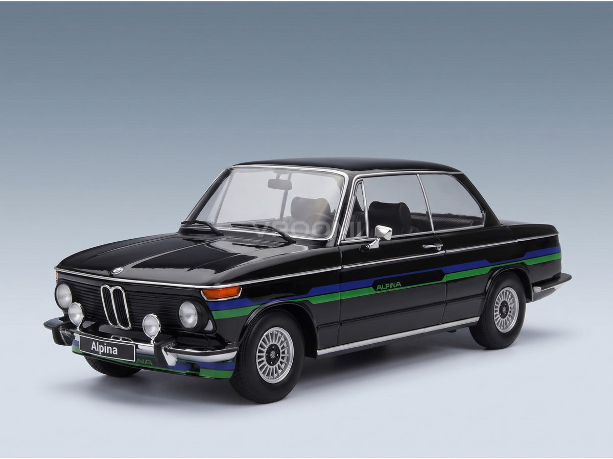 BMW 2002 Alpina 1974 Black KK Scale 1:18 scale model - front three-quarter view