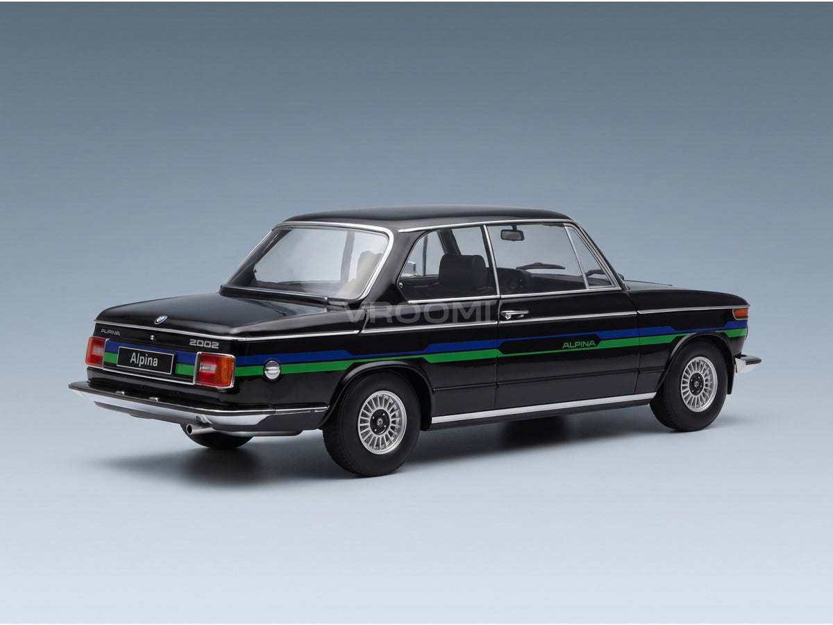 BMW 2002 Alpina 1974 Black KK Scale 1:18 scale model - rear three-quarter view