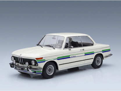 BMW 2002 Alpina 1974 White KK Scale 1:18 scale model - front three-quarter view