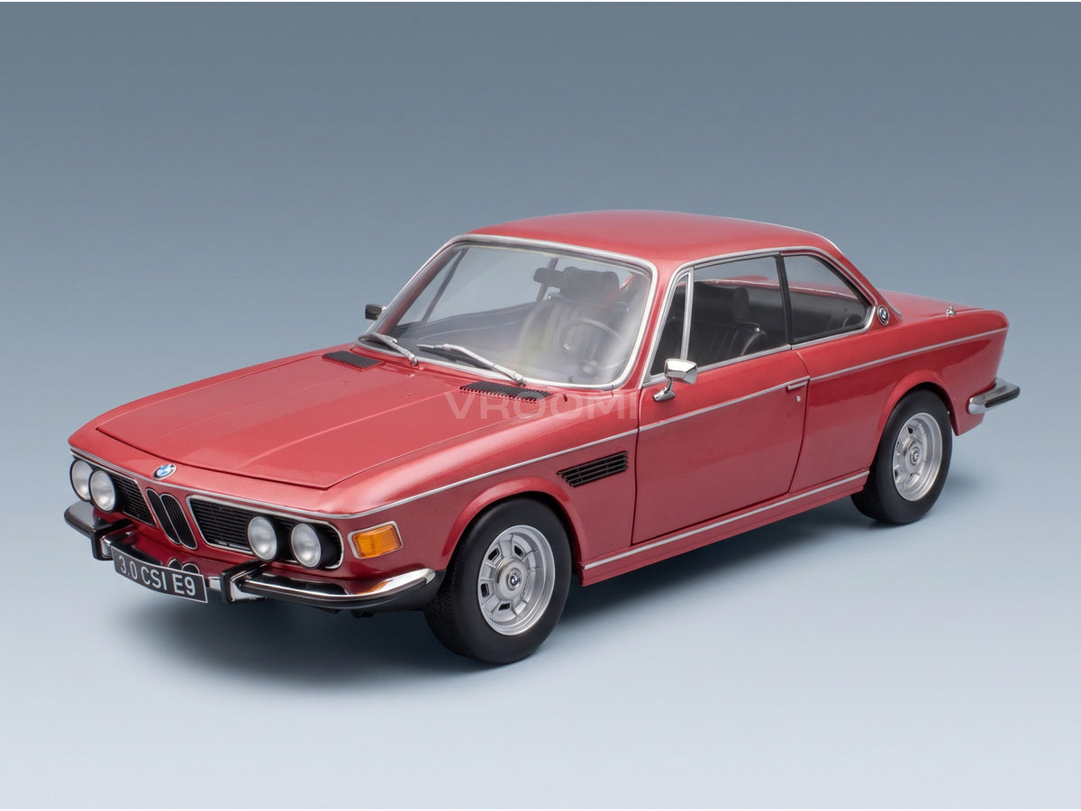 BMW 3.0 CSi E9 Coupé 1971 Red Metallic Aluminium Rims KK Scale 1:12 scale model - front three-quarter view