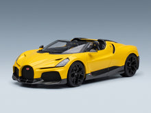 Bugatti Mistral W16 2023 Yellow with Showcase MR Models 1:18 scale model - front three-quarter view