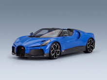 Bugatti Mistral W16 2023 Blue with Showcase MR Models 1:18 scale model - front three-quarter view