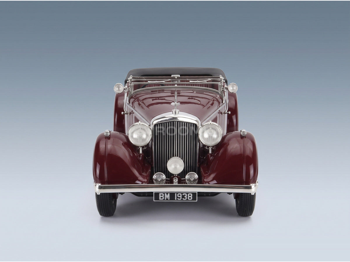 Bentley 4.25L Vanden Plas Tourer Cabriolet Open 1938 Bordeaux Black Cult Scale Models 1:18 scale model - front view