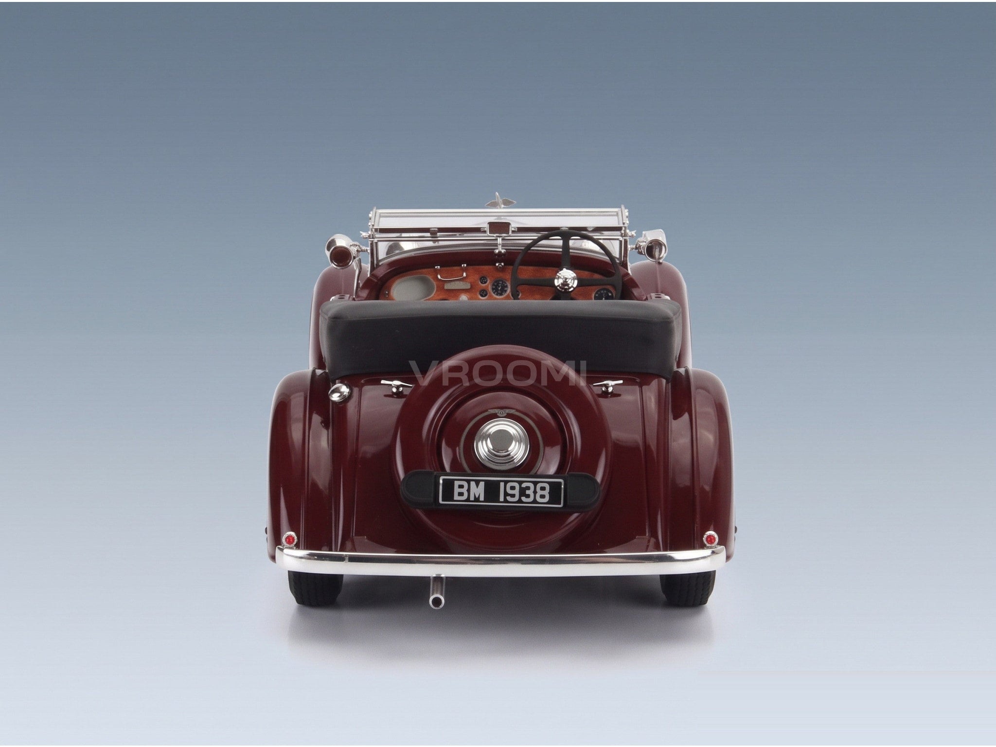 Bentley 4.25L Vanden Plas Tourer Cabriolet Open 1938 Bordeaux Black Cult Scale Models 1:18 scale model - rear view