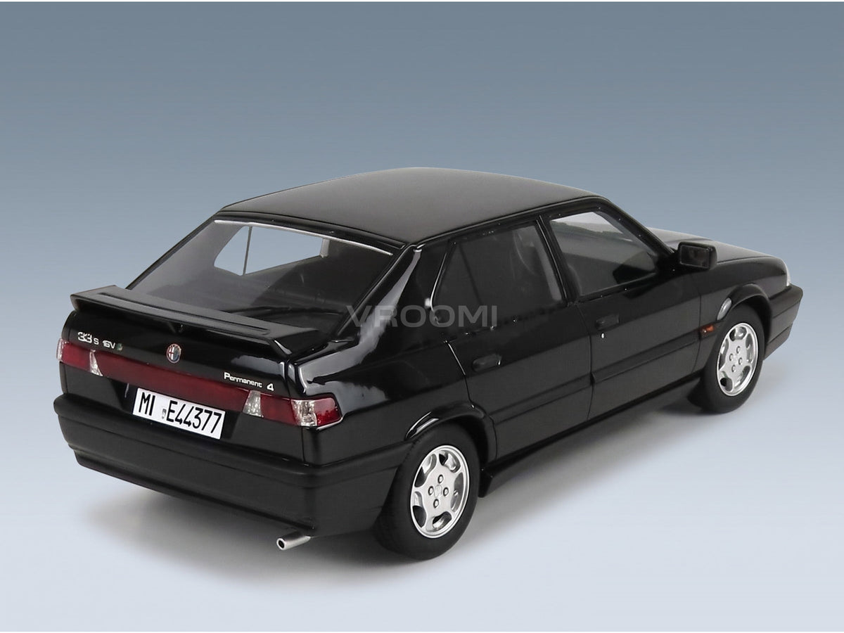 Alfa Romeo 33 S QV Permanent 4 1991 Black Cult Scale Models 1:18 scale model - rear three-quarter view