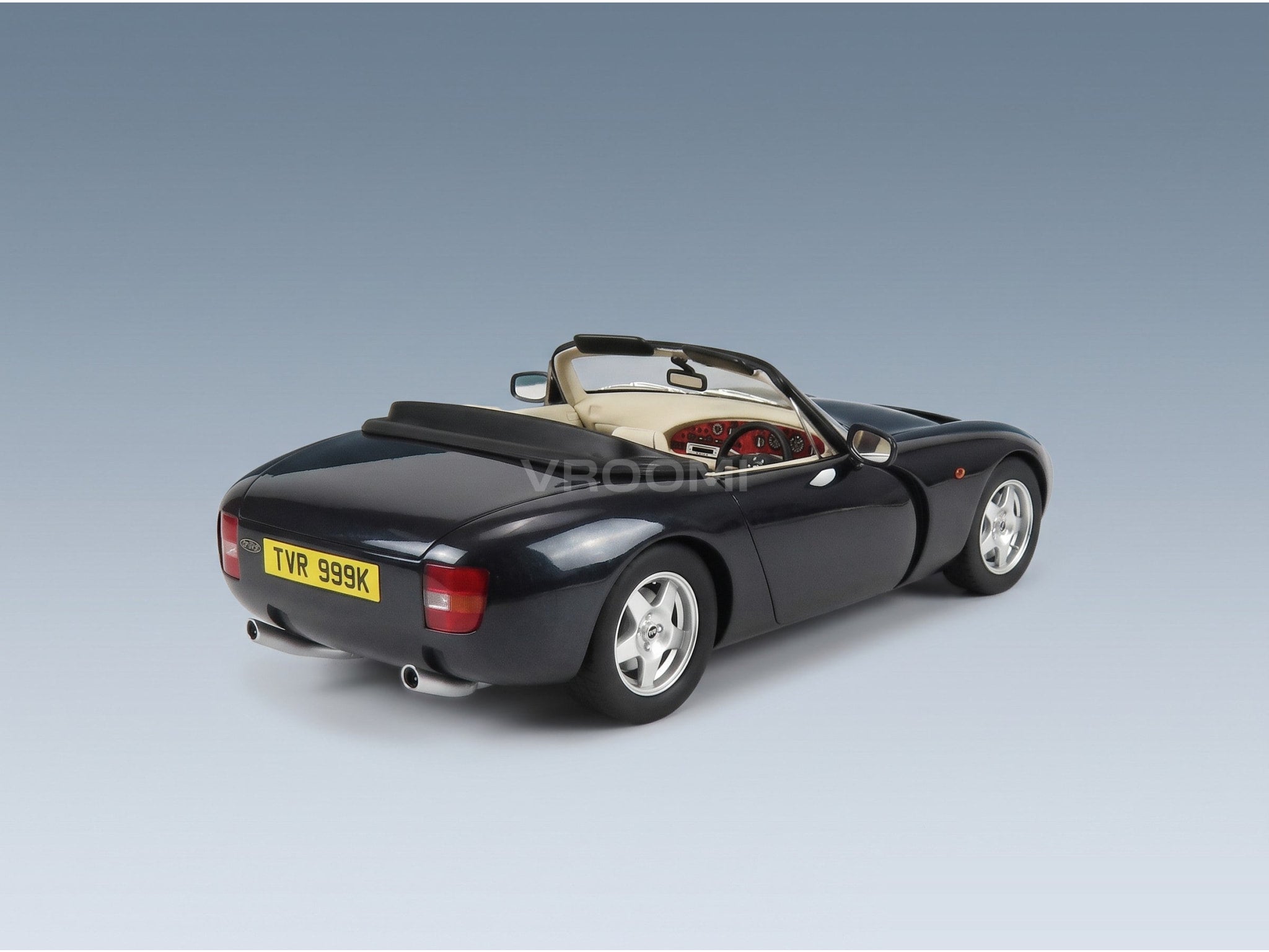TVR Griffith Spider Open 1993 Blue Metallic Cult Scale Models 1:18 scale model - rear three-quarter view