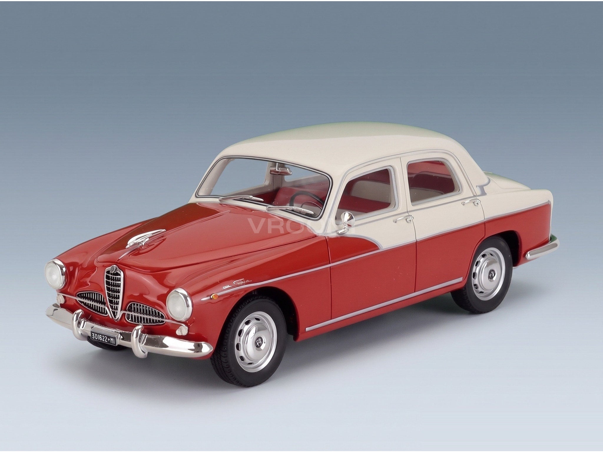 Alfa Romeo 1900 Super Berlina 1958 Red White Cult Scale Models 1:18 scale model - front three-quarter view