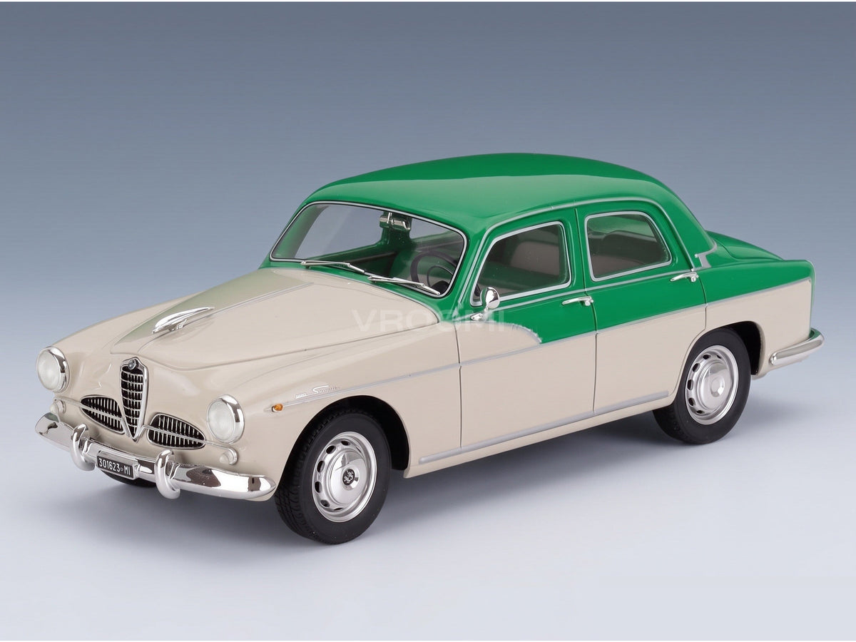 Alfa Romeo 1900 Super Berlina 1958 White Green Cult Scale Models 1:18 scale model - front three-quarter view