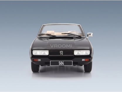 Peugeot 504 Cabriolet Open 1983 Black Cult Scale Models 1:18 scale model - front view