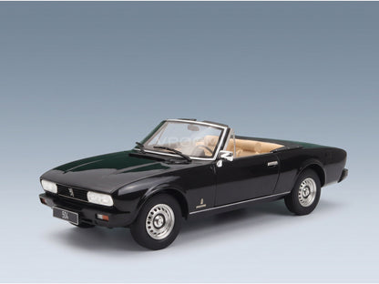 Peugeot 504 Cabriolet Open 1983 Black Cult Scale Models 1:18 scale model - front three-quarter view