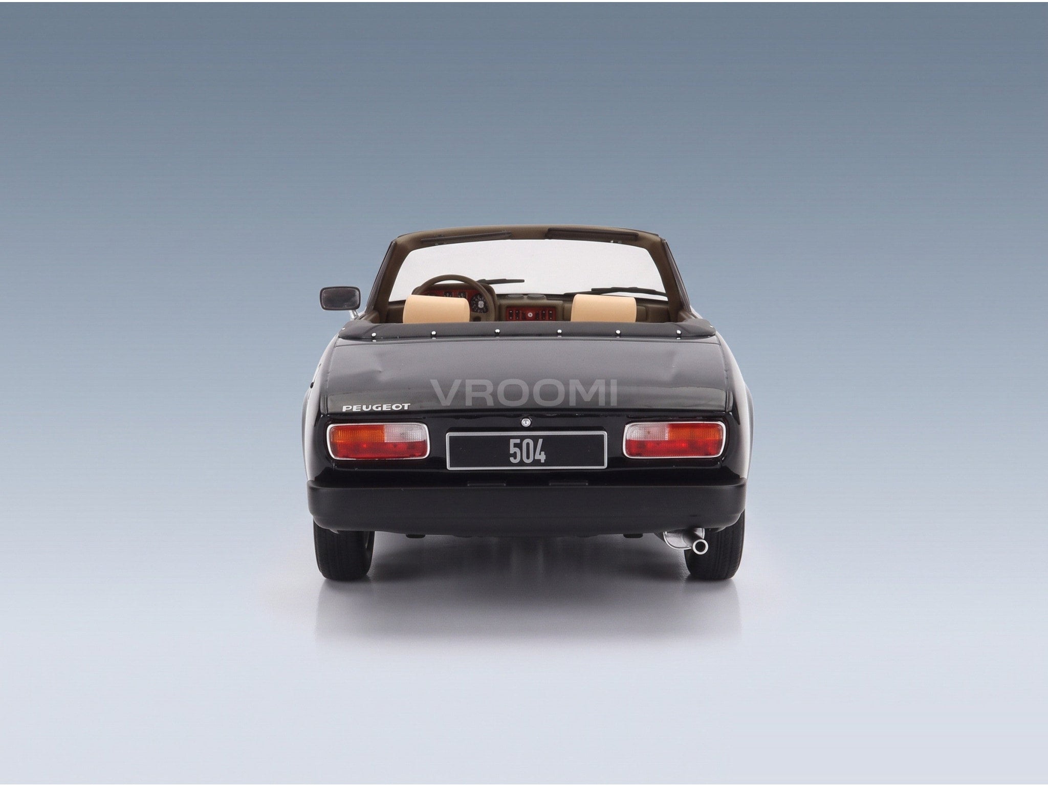 Peugeot 504 Cabriolet Open 1983 Black Cult Scale Models 1:18 scale model - rear view