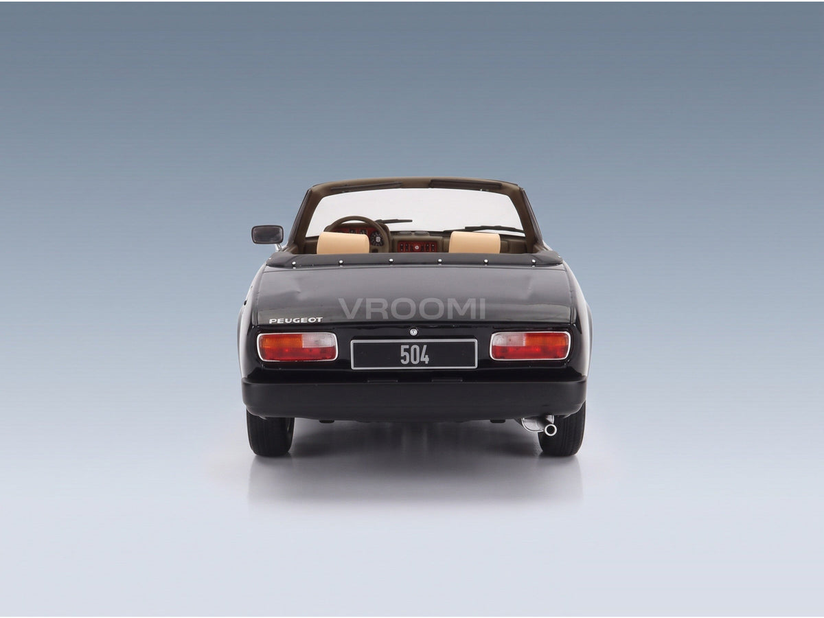 Peugeot 504 Cabriolet Open 1983 Black Cult Scale Models 1:18 scale model - rear view