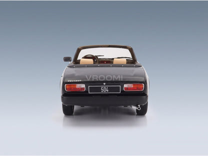 Peugeot 504 Cabriolet Open 1983 Black Cult Scale Models 1:18 scale model - rear view
